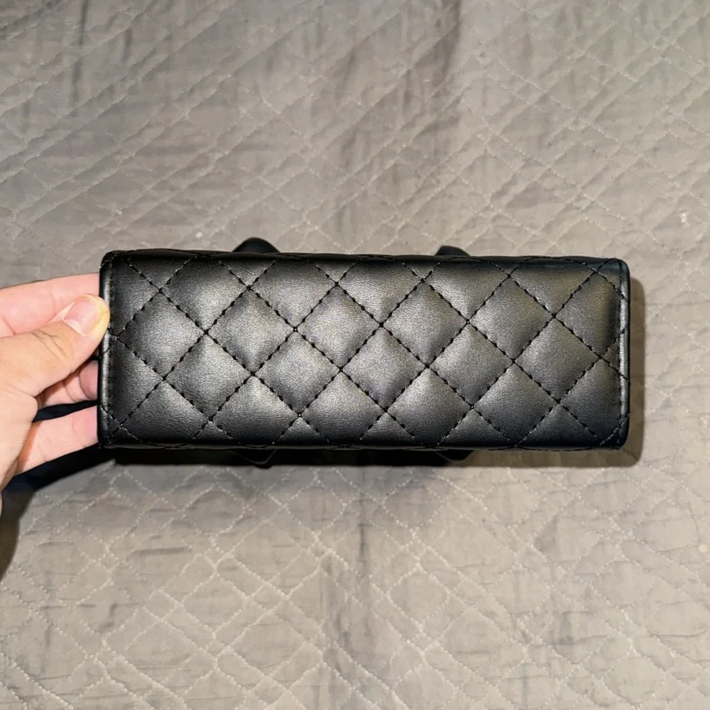 SHEIN Women’s Black Lightweight Quilted Double Handle Crossbody Square Bag - Picture 6 of 8